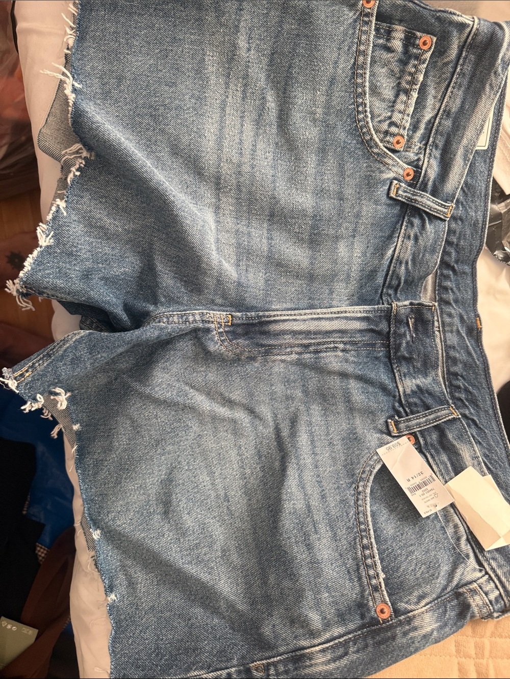 GAP Light Blue Denim Jean Shorts - Frayed Hem
